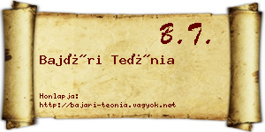 Bajári Teónia névjegykártya